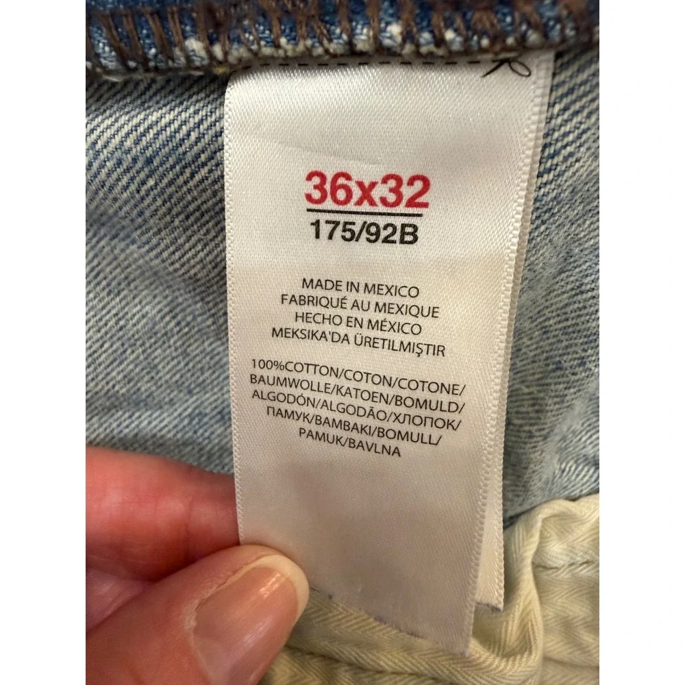 Polo‎ Ralph Lauren Varick Slim Straight Distressed Light Wash Blue Jeans 36x32